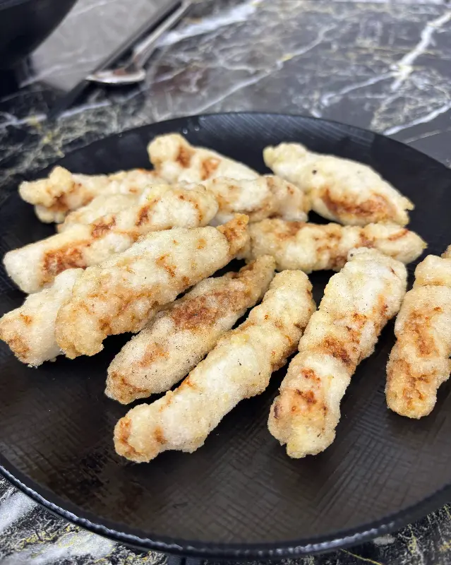 찹쌀 탕수육의 뽀얀 속살