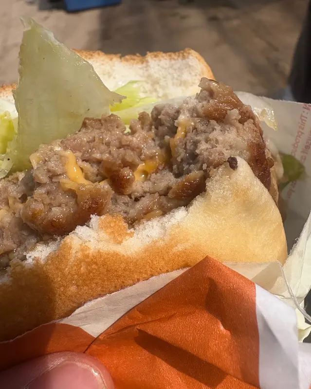 한 입 베어 문 햄버거