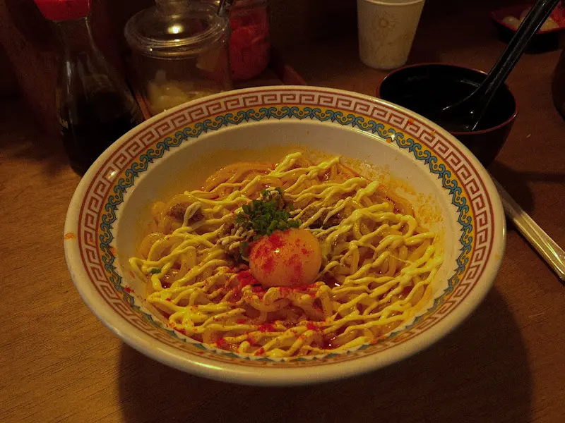 마제면의 클로즈업 샷