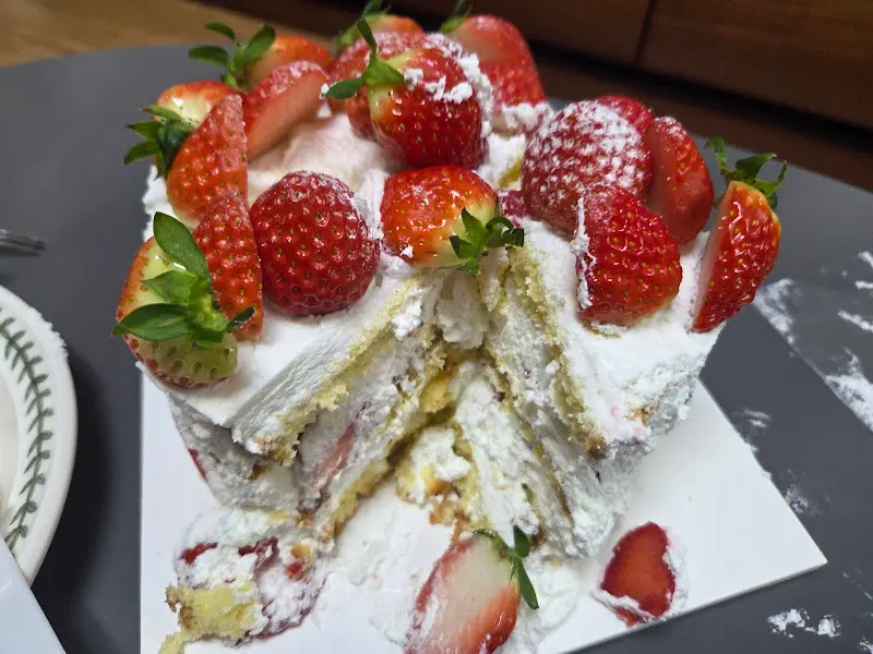 케이크 단면 근접