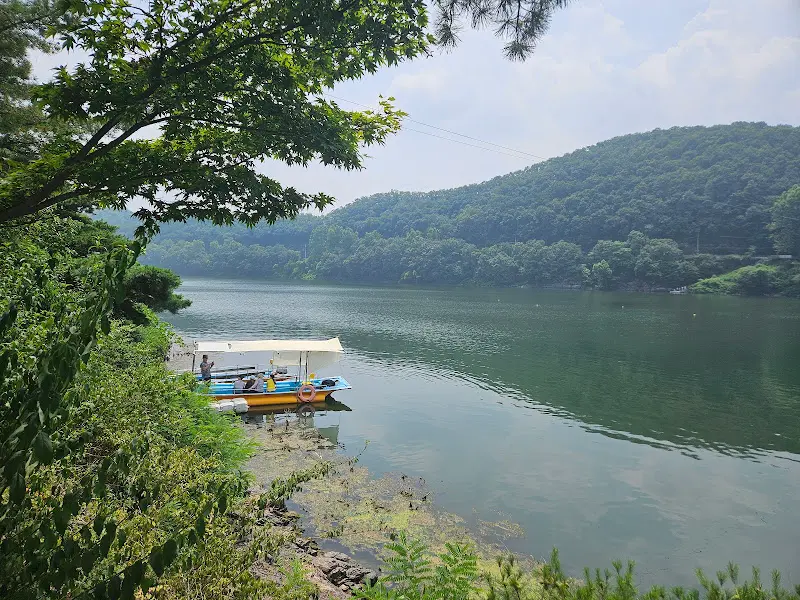 식당에서 바라본 초평저수지