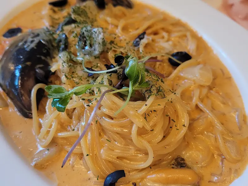 해산물 파스타 근접샷