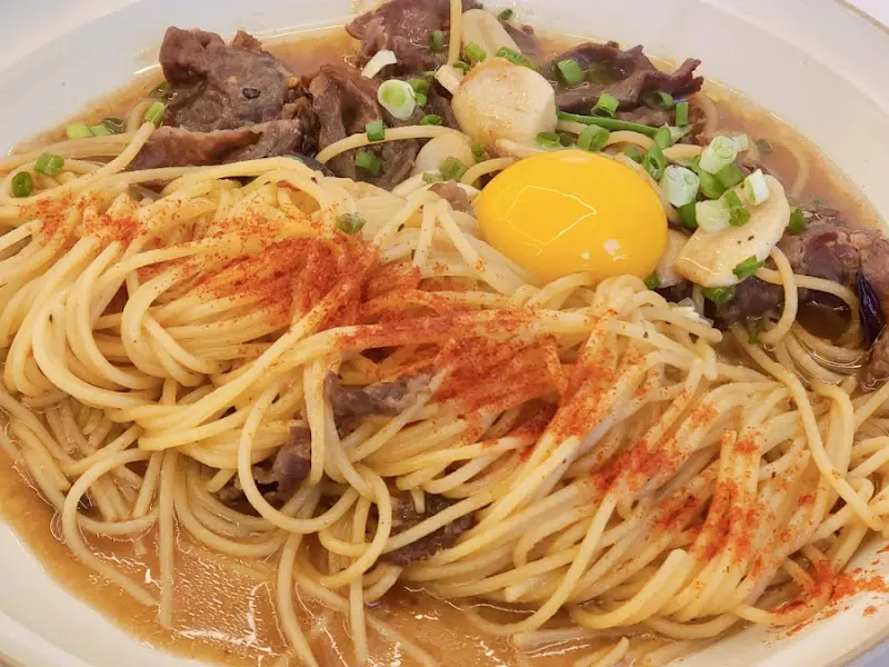 칡소불고기 파스타 클로즈업