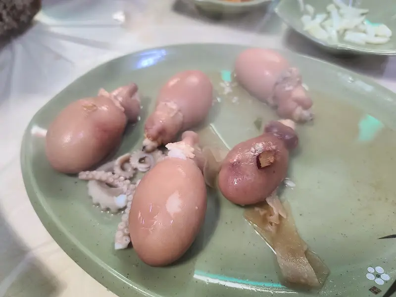 잘 익은 낙지 머리