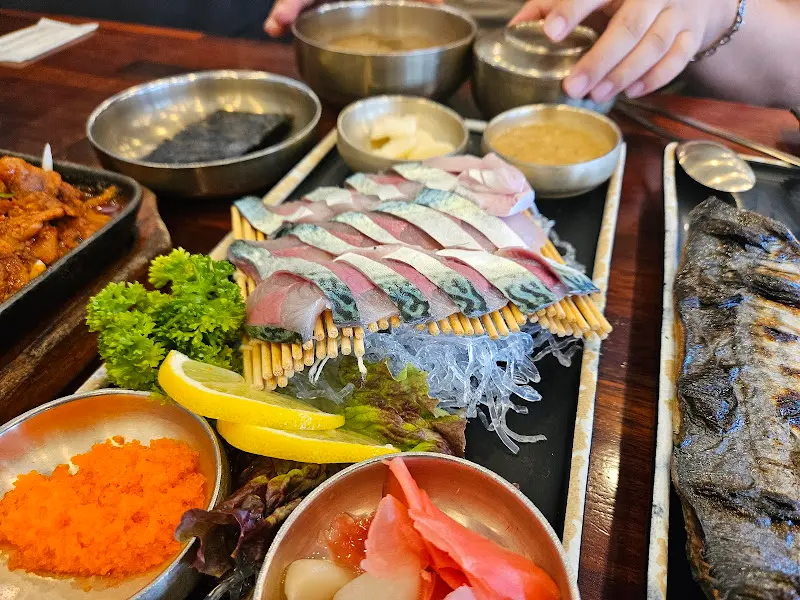 푸짐한 한상차림 항공샷