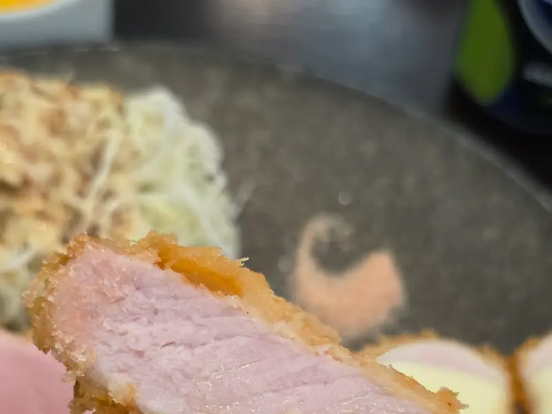 돈까스 단면의 촉촉함