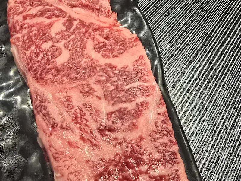 최상급 한우의 마블링
