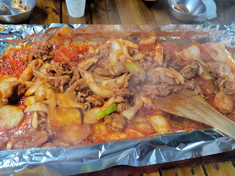 대공원포도밭 오리주물럭 조리 과정