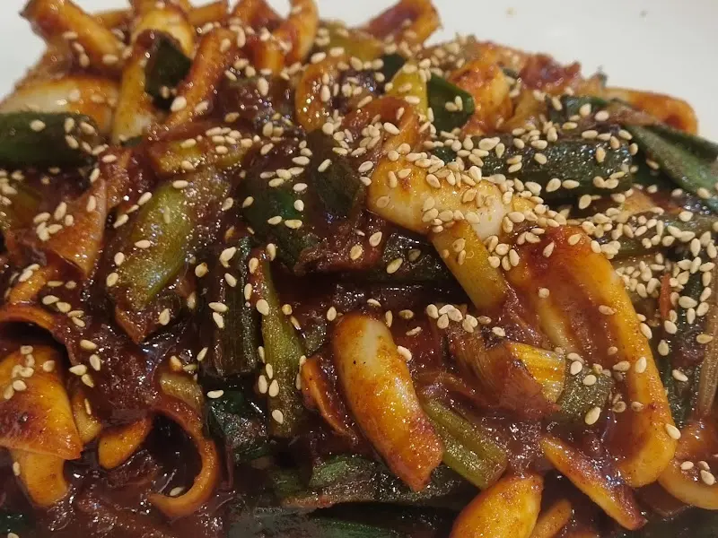 삽다리칼국수 직화오징어볶음