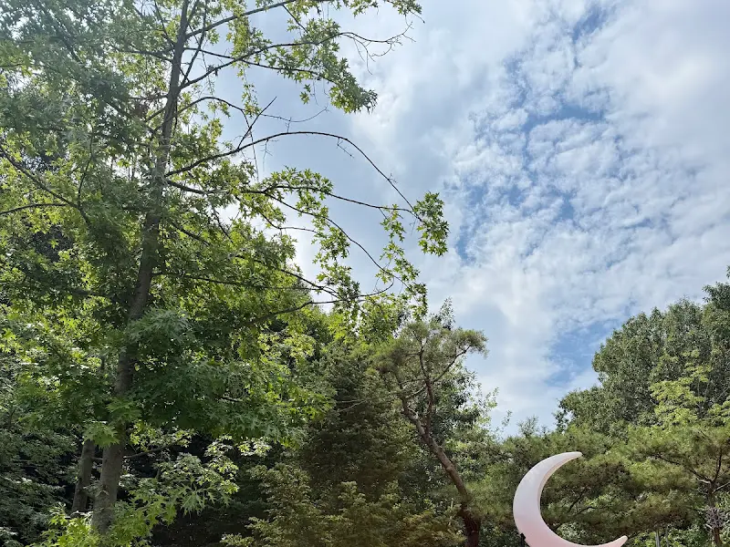 맑은 하늘과 푸른 나무들