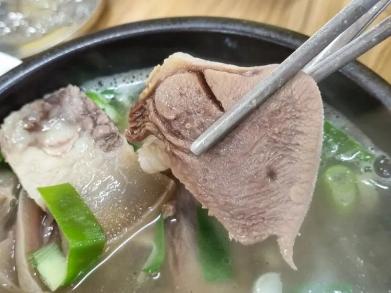 소머리국밥 속 우설