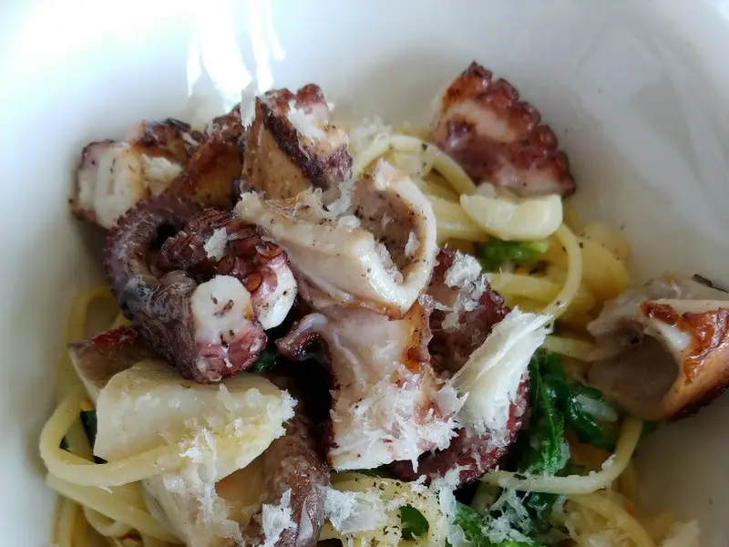 관자 새우 오일 파스타