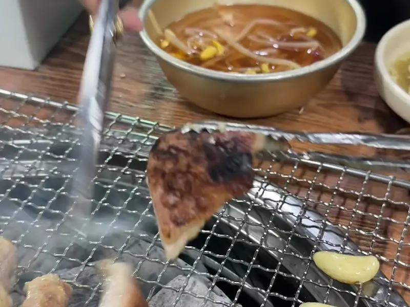 갈매기살 굽는 모습
