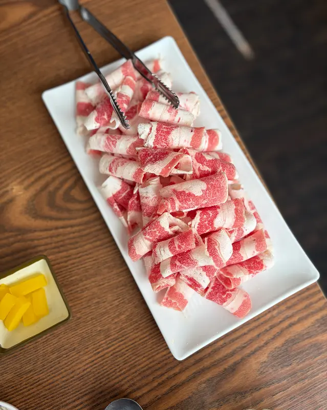 스키야키 고기 한상차림