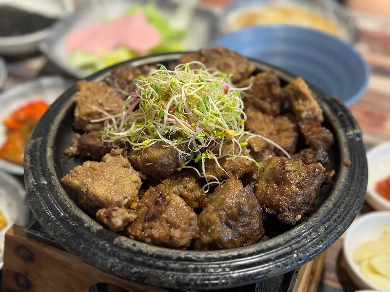 클로즈업 마늘 떡갈비