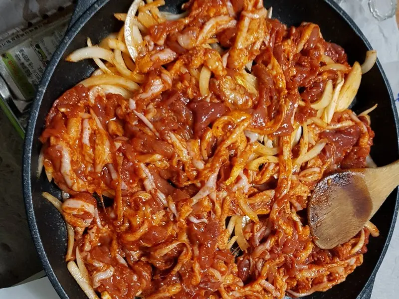 오리불고기 근접샷