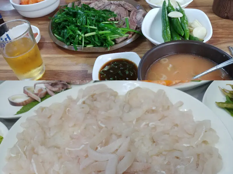 참가자미회와 해초 쌈