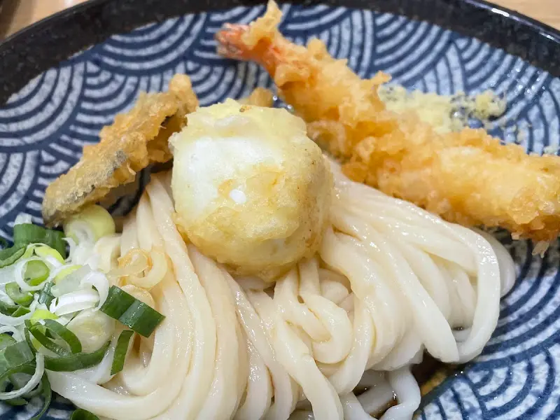 새우 붓카케 우동 근접샷