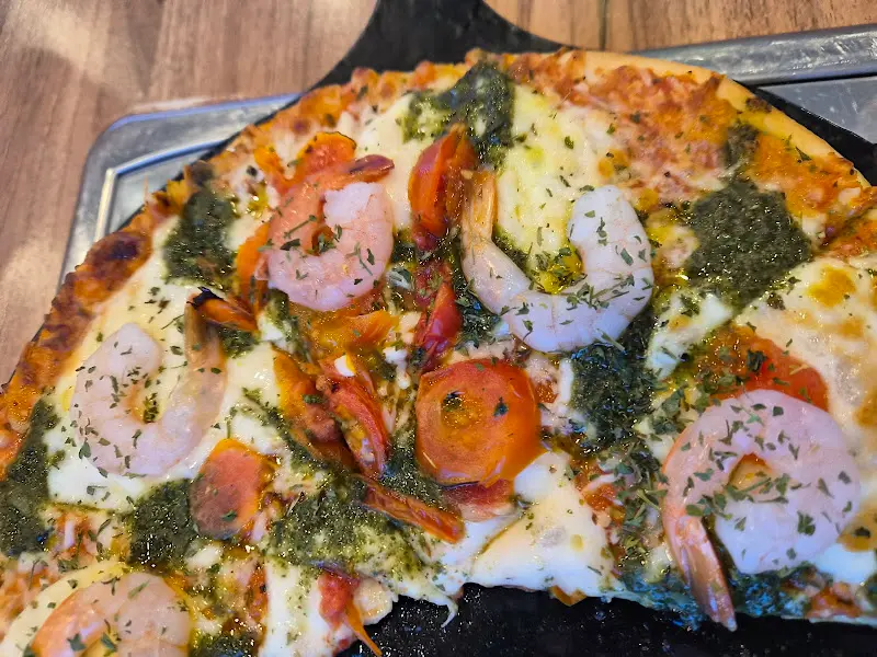 새우 피자 확대샷