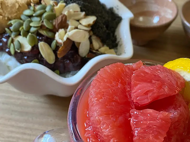 자몽주스와 팥빙수