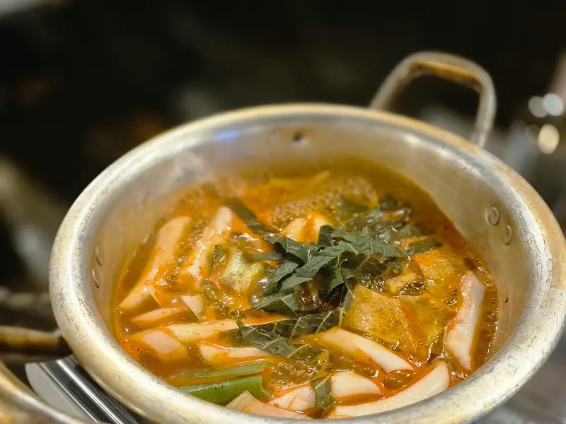 기본으로 제공되는 김치찌개의 모습