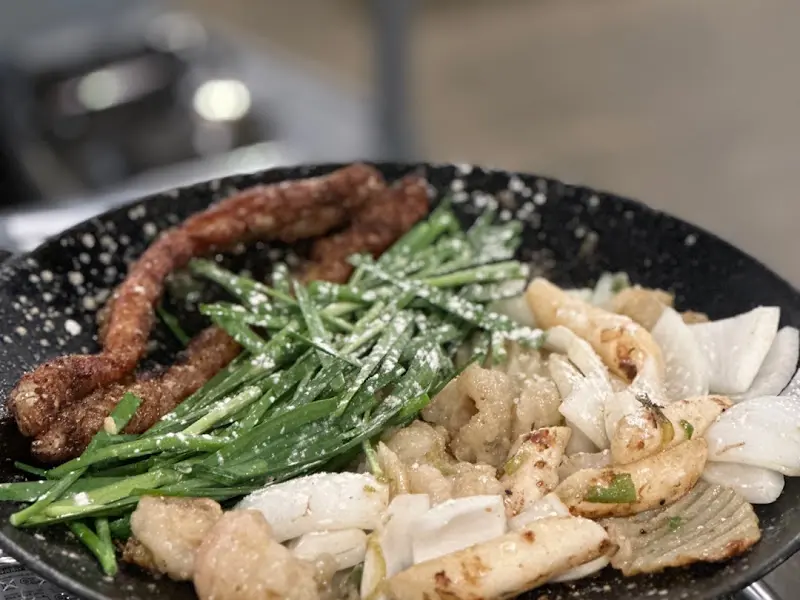 구워진 대파대창의 모습