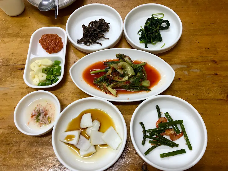 다양한 반찬 클로즈업 샷