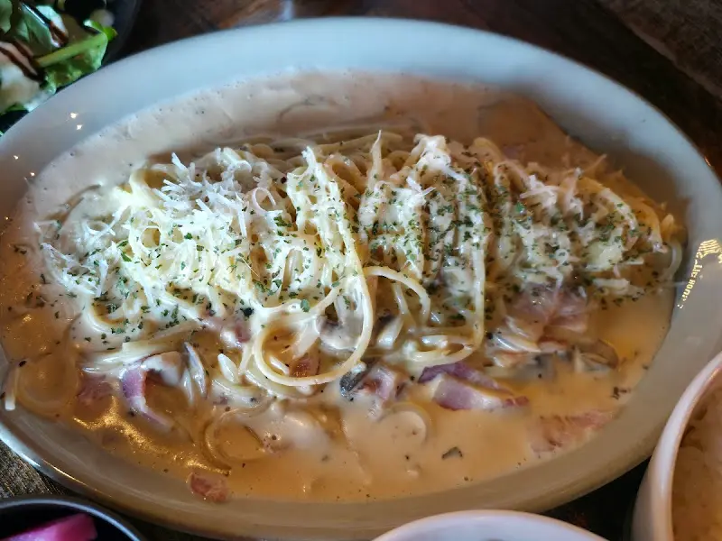 크림 파스타 클로즈업