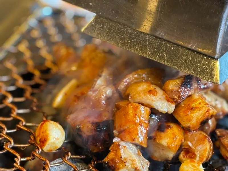 숯불 위에서 익어가는 양대창