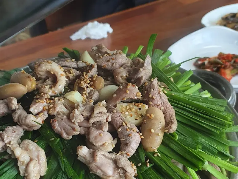 작두콩 오리부추찜