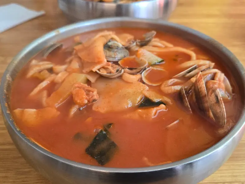 바지락 칼제비 항공샷