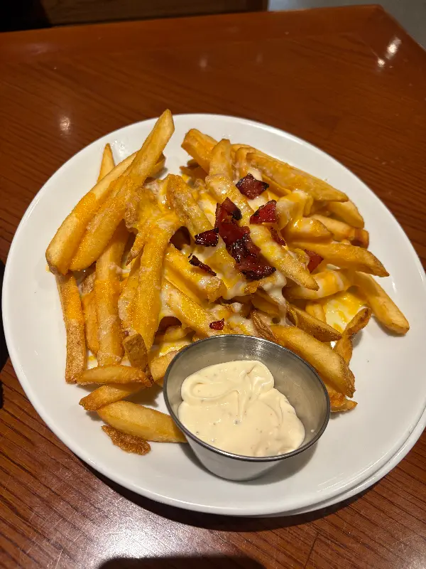 치즈와 베이컨이 듬뿍 올라간 푸짐한 감자튀김