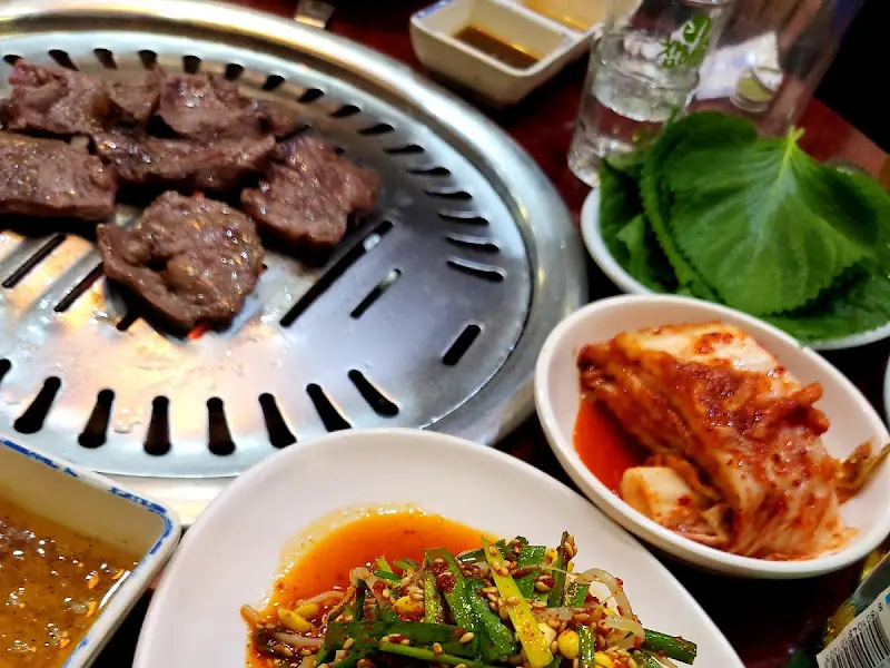 불판 위의 갈비살