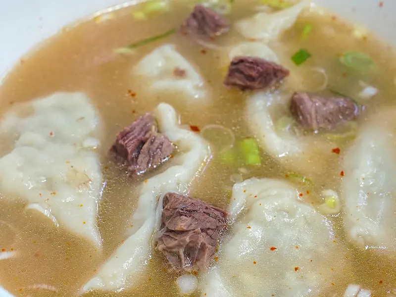 만두국의 클로즈업 사진