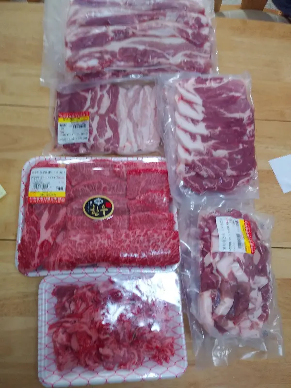 여러 종류의 고기