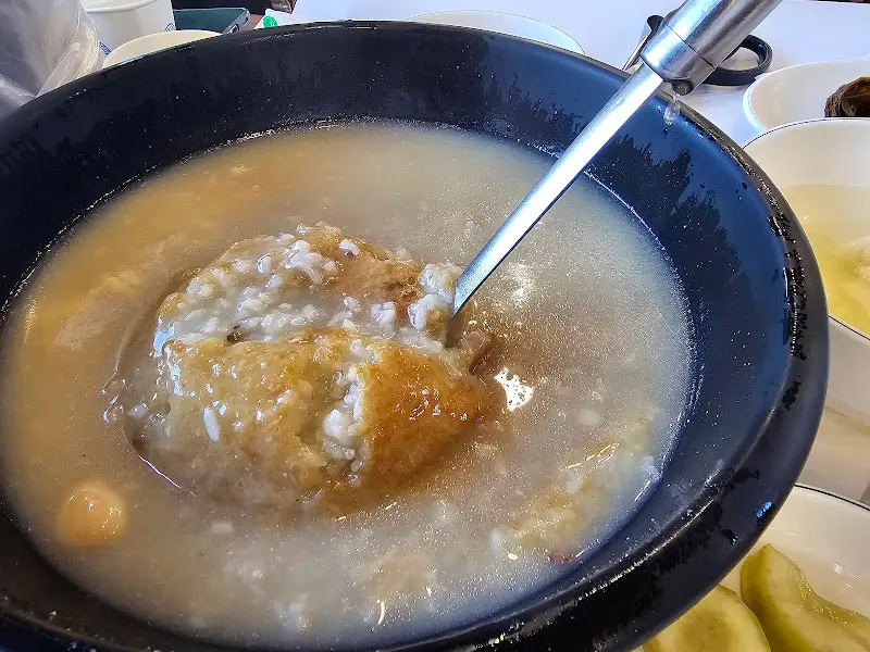 누룽지백숙과 김치