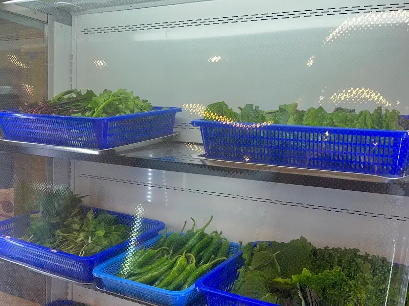 신선한 쌈 채소가 가득한 냉장고