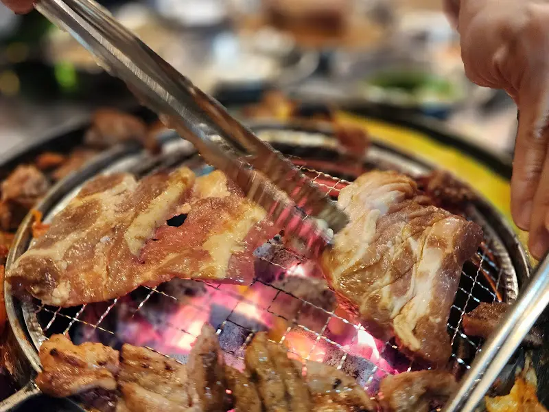 갈매기살 굽는 모습