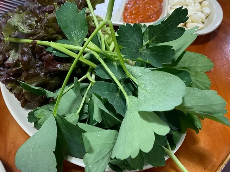 오리고기와 찰떡궁합을 자랑하는 쌈채소