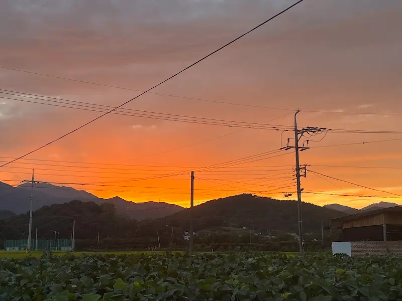 함양의 아름다운 저녁 노을