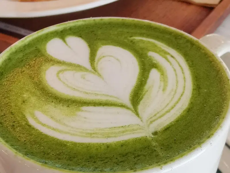 녹차라떼 클로즈업 샷