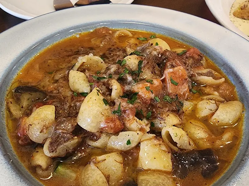 해산물 파스타 클로즈업 샷