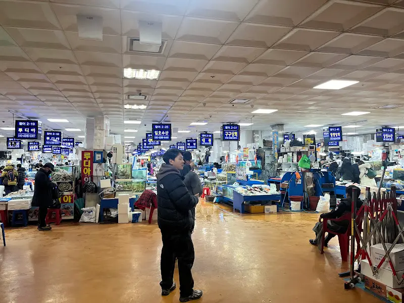 노량진 수산시장 내부