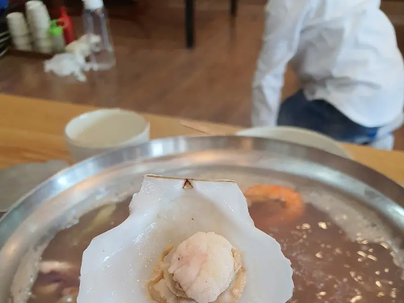 해물칼국수에 들어간 가리비