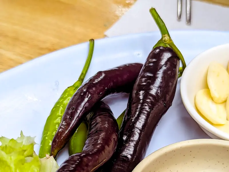 도촌막국수 곁들임 채소