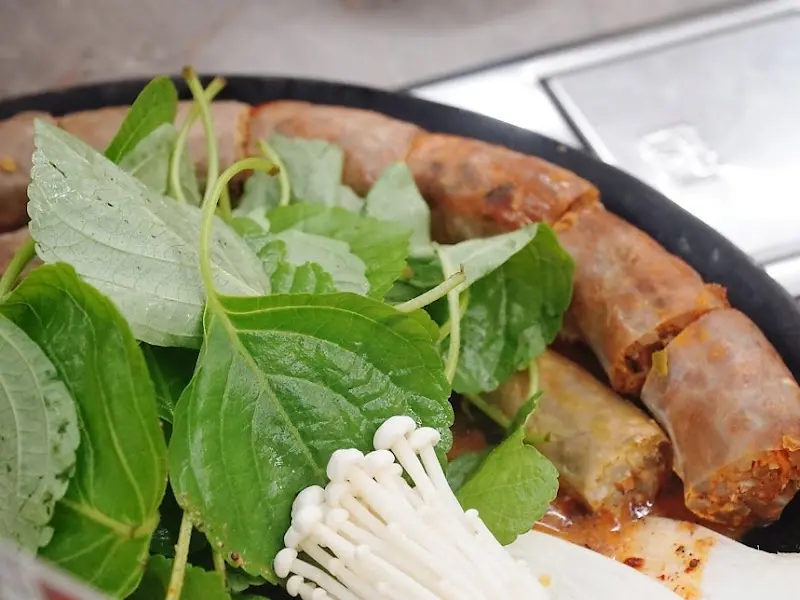 우육순대전골 순대 근접