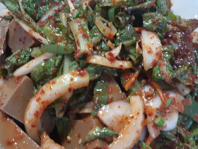 시골집국수 도토리묵무침