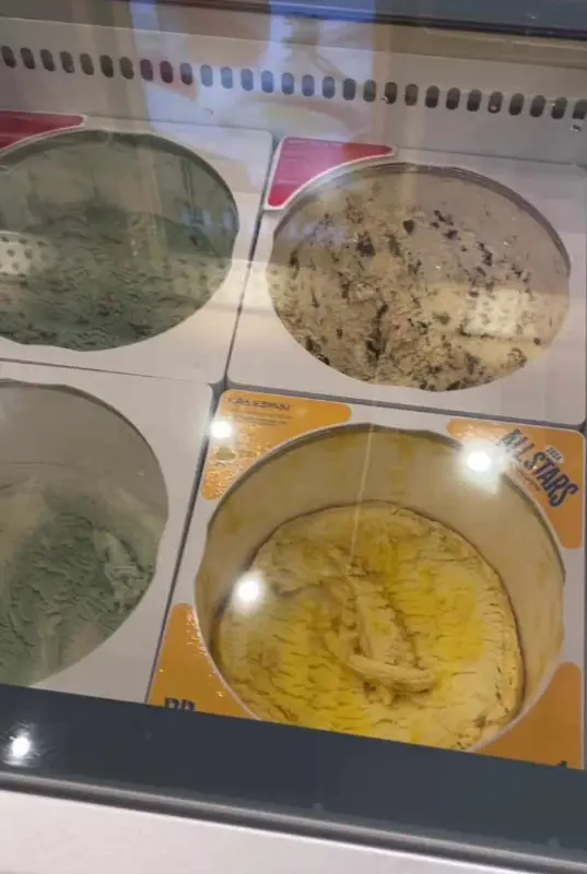 아이스크림 냉장고 내부 모습