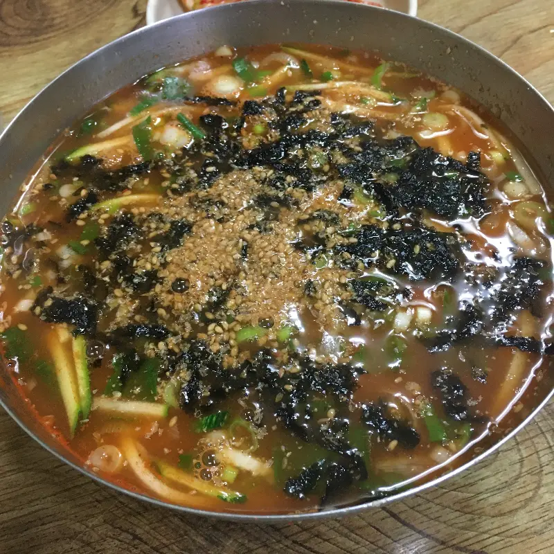 장칼국수 근접샷