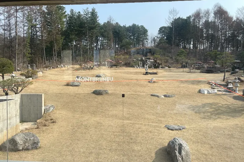 카페에서 보이는 넓은 정원